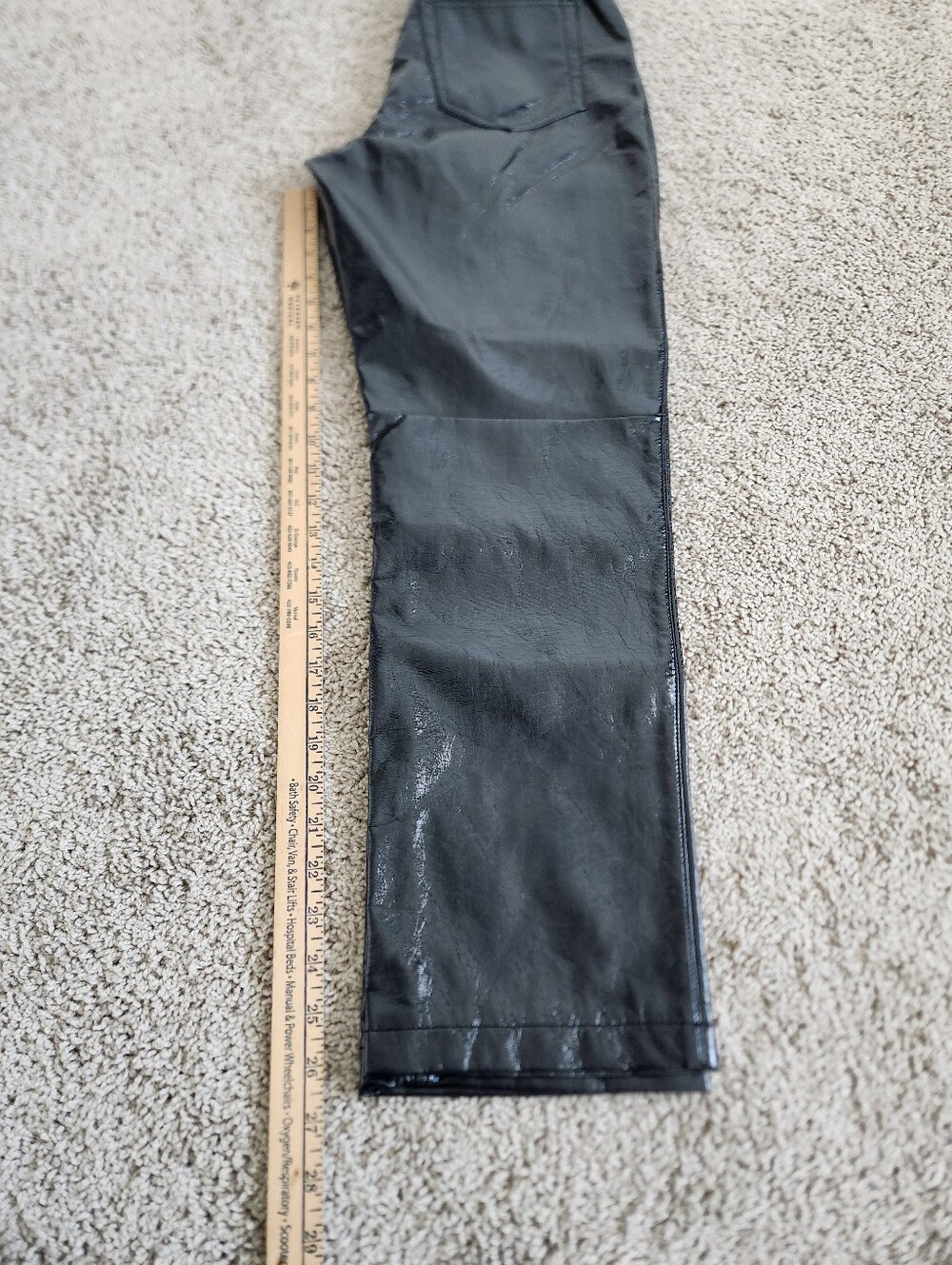NWT Abercrombie & Fitch Curve Love Patent Leather 90s Straight Ultra High Rise - Picture 9 of 9